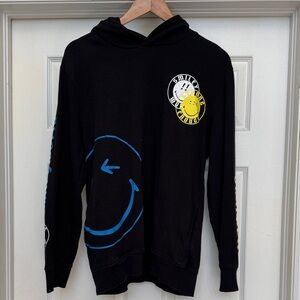 Black Hoodie with Smiley Face Design